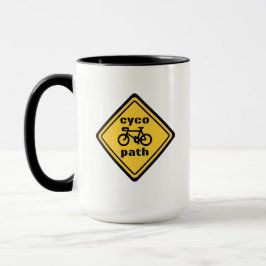 Cycopath Funny Road Sign för Cycle Älskare Hoodie Mugg
