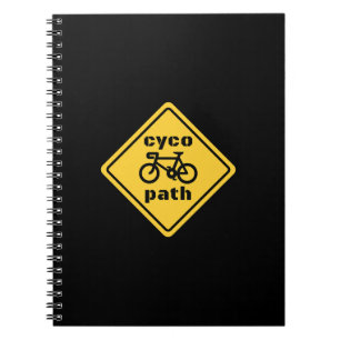 Cycopath Funny Road Sign för Cycle Älskare T-Shirt Anteckningsbok