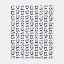 Cycopath Halloween Ghost på Lila Bicycle Fleecefilt