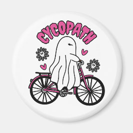 Cycopath Halloween Ghost på Rosa Bicycle Magnet