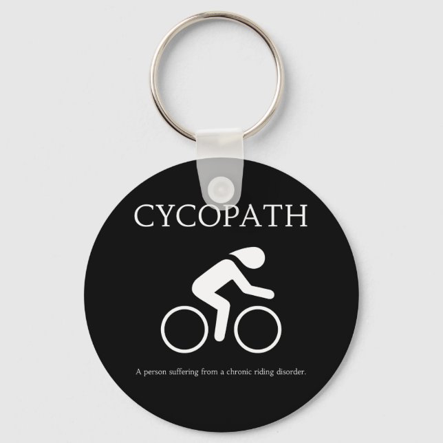Cycopath, Kärlek Bikes Funny Novelty Nyckelring (Framsida)