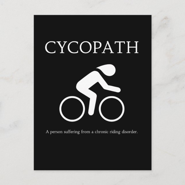 Cycopath, Kärlek Bikes Funny Novelty Vykort (Framsida)