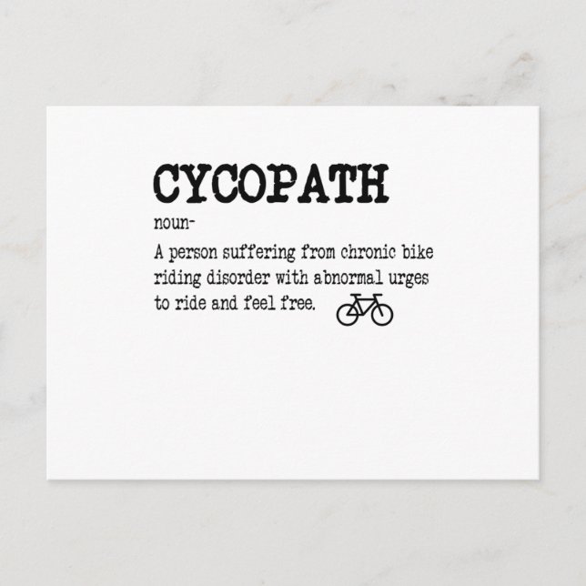CYCOPATH Rolig Cykel Cyklist Cyklist Vykort (Framsida)