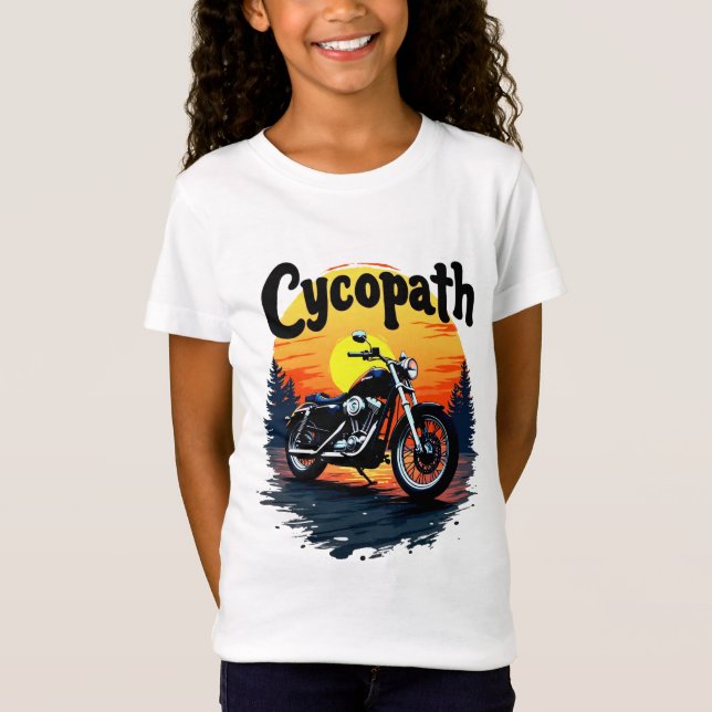 Cycopath Underbarare Biker Tee med solnedgång graf (Framsida)
