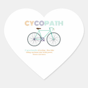 Cycopath underbart cykling för cyklister och Biker Hjärtformat Klistermärke