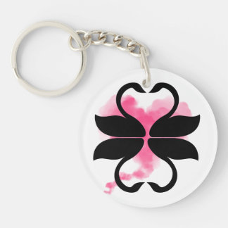 Cygnes amour Porte-clés en acrylique