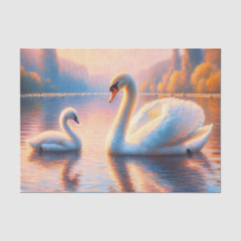Cygnet och Svan Decoupage