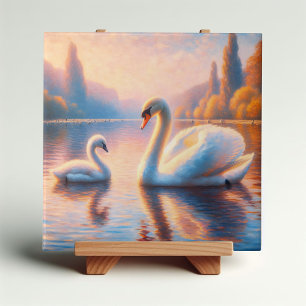 Cygnet och Svan Kakelplatta