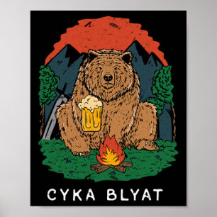 Cyka Blyat - Roligt talesätt Björn Ussr Ryskt Camp Poster