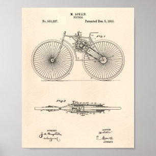 Cykel 1893 Patent Art Old Peper Poster
