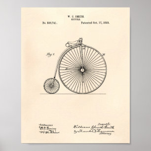 Cykel 1893 Patent Art Old Peper Poster