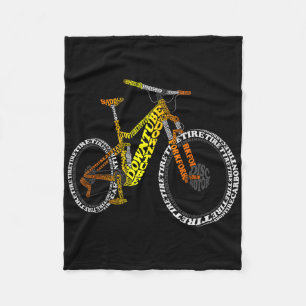 Cykel Anatomi Mountain Bike Mtb Delar Rolig Cykel Fleecefilt