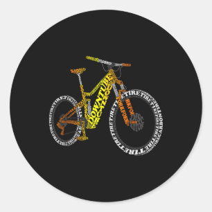 Cykel Anatomi Mountain Bike Mtb Delar Rolig Cykel Runt Klistermärke
