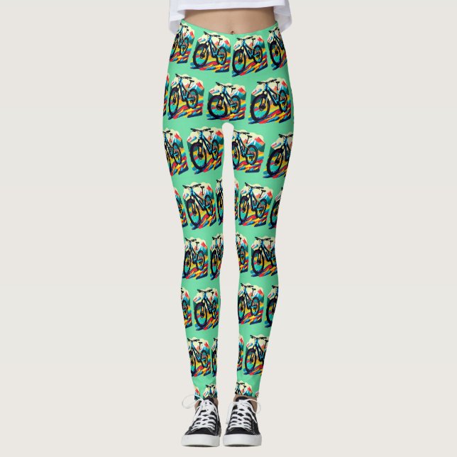 Cykel Bike Art Leggings (Framsida)