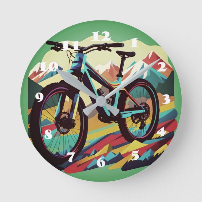 Cykel Bike Art Rund Klocka (Framsida)