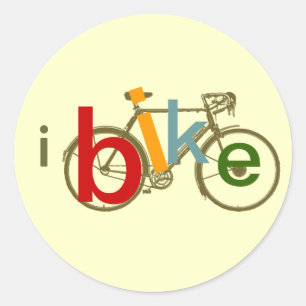 Cykel. Bike / Icykel Runt Klistermärke