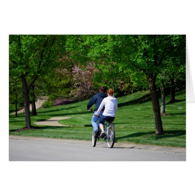 Cykel Byggt för två! Hälsningskort (Framsidan Horizontal)