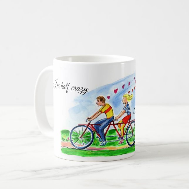 Cykel Byggt för två Valentine Kärlek Kaffemugg (Framsida vänster)