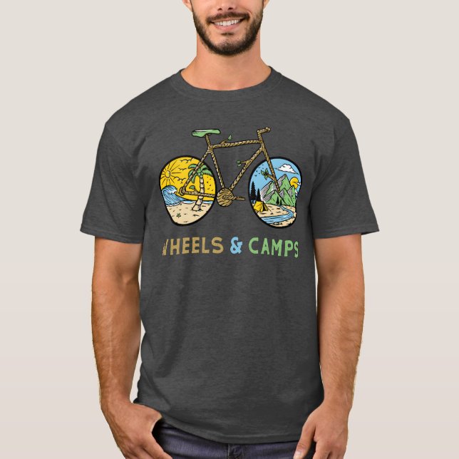 Cykel Camping rolig T Shirt (Framsida)