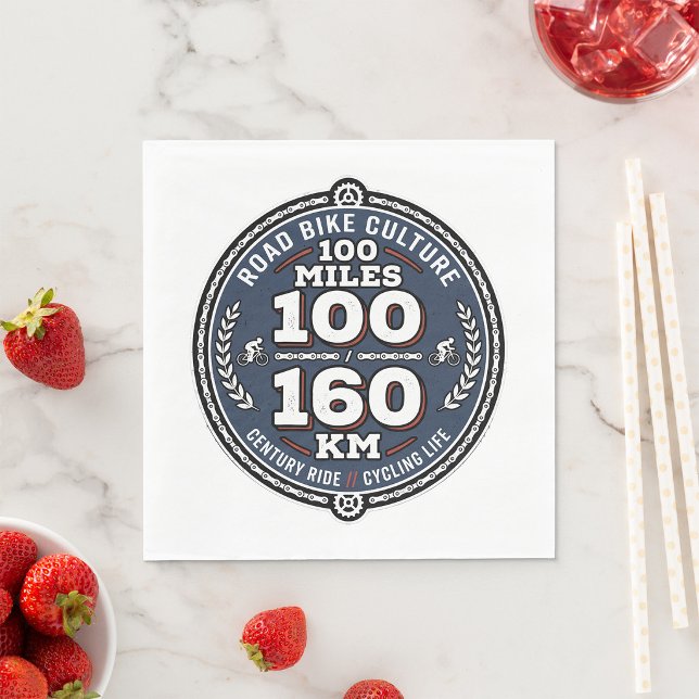 Cykel Century Ride 100 Miles 160 KM  Pappersservett (Skapare uppladdad)