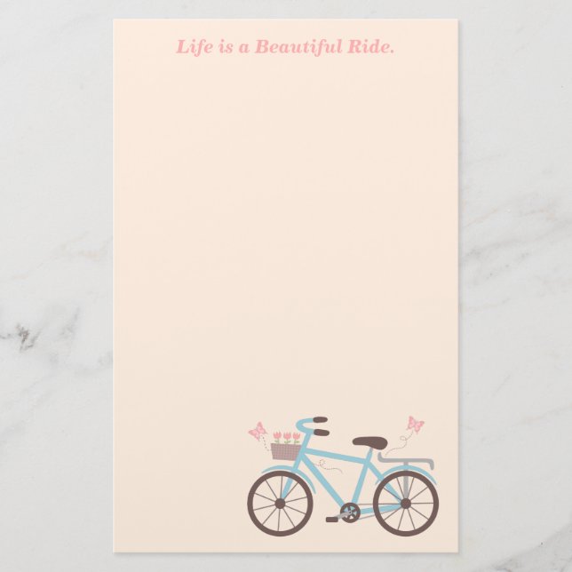 Cykel Citat Livet är en vacker resa Brevpapper (Framsida)