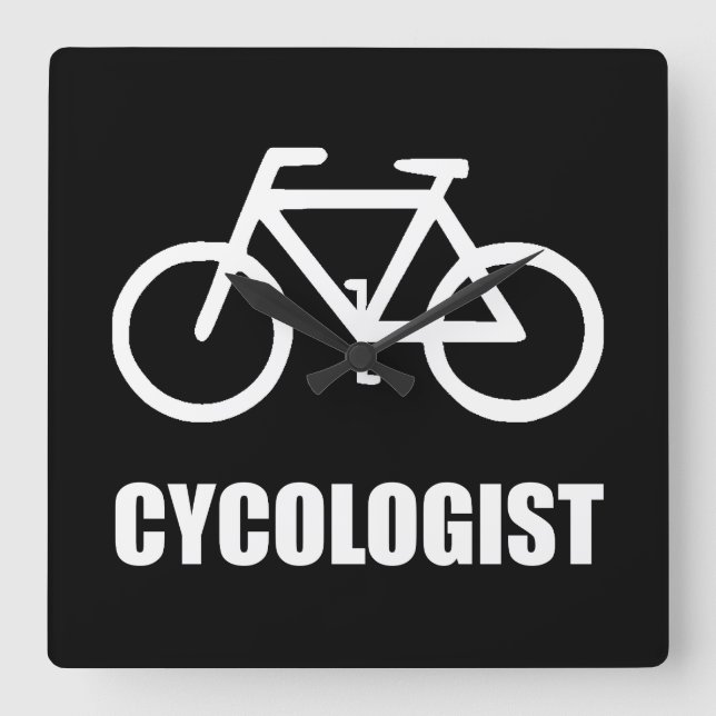 Cykel Cycologist Fyrkantig Klocka (Framsida)
