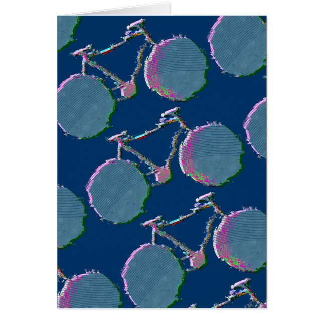 cykel, cykel, cykel/cykel hälsningskort (Framsidan)