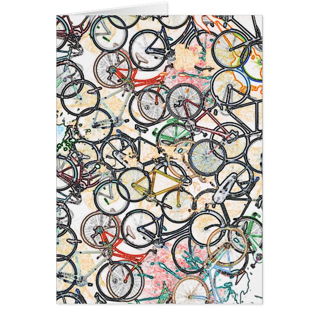 cykel, cykel, cykel/cykel hälsningskort (Framsidan)