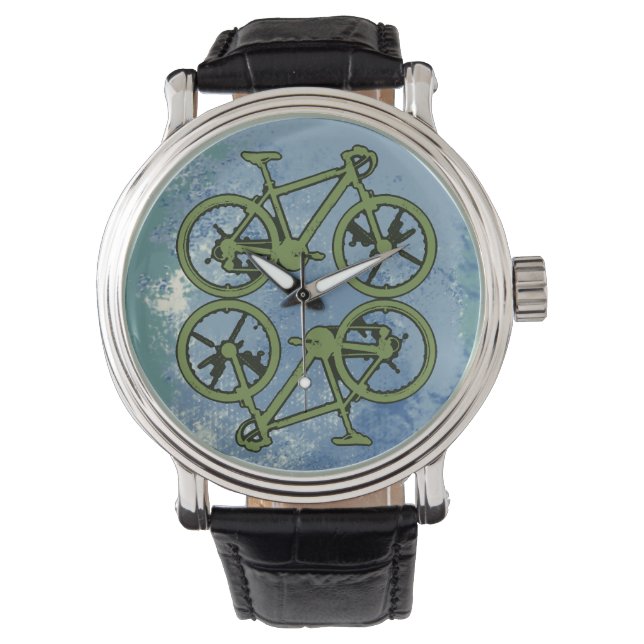 cykel = cykel = cykling . trevlig armbandsur (Framsida)
