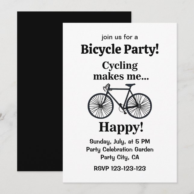 Cykel Cykel Fest Firande Inbjudningar (Fram/baksida)