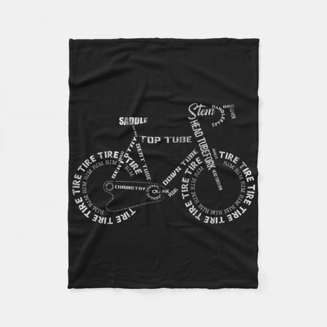Cykel Cykeldelar Cykling Cyklist Fleecefilt (Framsidan)