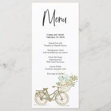 Cykel för bröllop, årsdag eller evenemang meny