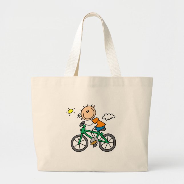 Cykel för pinnepojkeridning jumbo tygkasse (Framsidan)