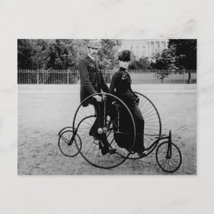 Cykel för två på Vita huset 1886 Vykort