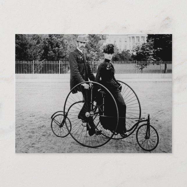 Cykel för två på Vita huset 1886 Vykort (Framsida)