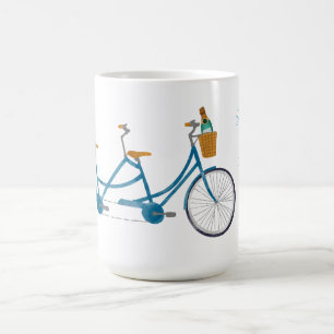 Cykel för två vattenfärger Tandem Bike & Namn Kaffemugg