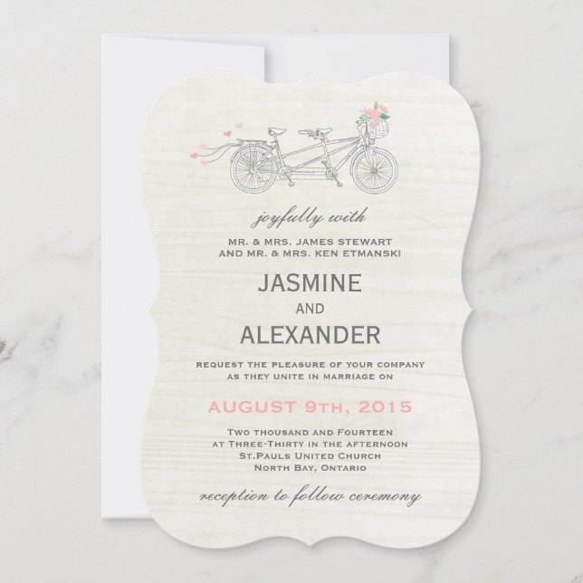 Cykel för visemisk tvätt - Bröllopsinbjudning Inbjudningar (Framsida)