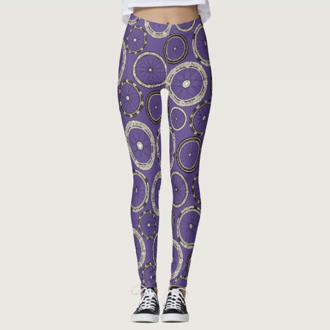 Cykel hjul violet leggings (Framsida)