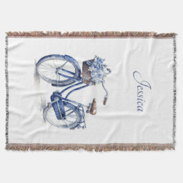 Cykel i Delft Blue-anpassadet Filt