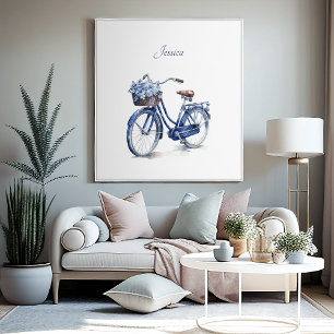 Cykel i Delft Blue-anpassadet Poster