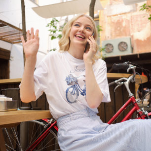 Cykel i Delft Blue-anpassadet T Shirt