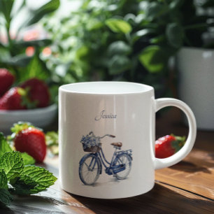 Cykel i Delft Blue-anpassadet Två-Tonad Mugg