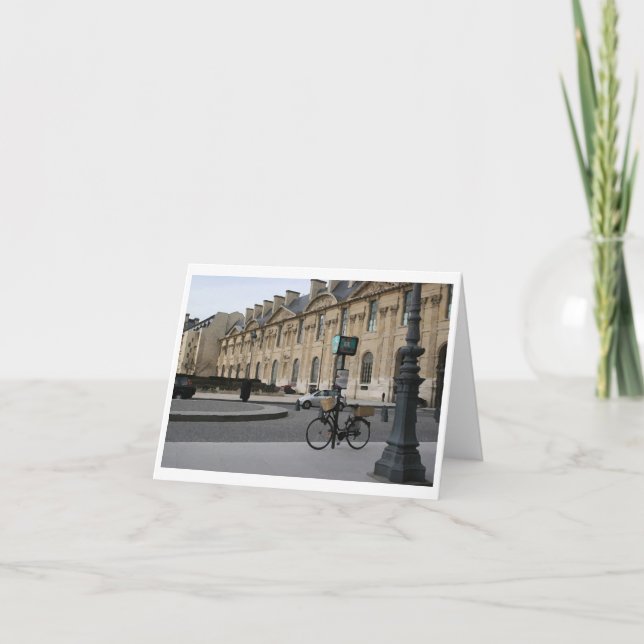 Cykel i Paris, Drybrush Notecard Kort (Framsida)