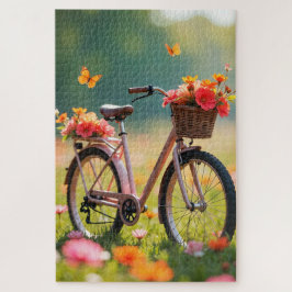 Cykel i vildblommor pussel