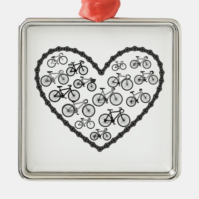 Cykel Kärlek Julgransprydnad Metall (Framsidan)