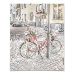 Cykel med blommor fototryck