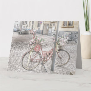 Cykel med blommor kort