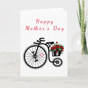 Cykel med blommor Mors dag-kort Kort