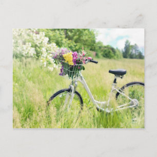 Cykel med blommor vykort