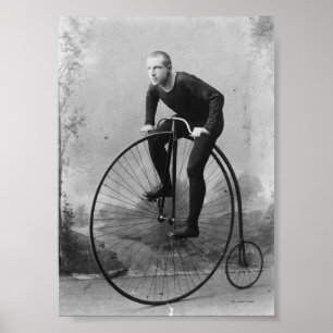 Cykel med det stora framhjulet poster